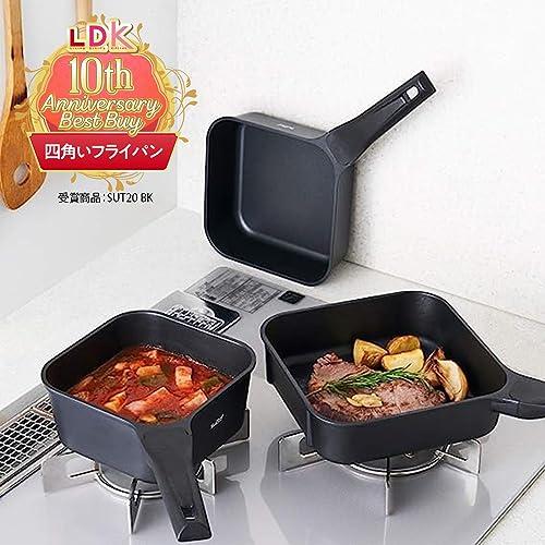 四角いフライパン sutto（スット） 18×6ｃｍ オール熱源対応 (ガス火・IH対応) ブラック 深型 ドウシシャ |  | 01