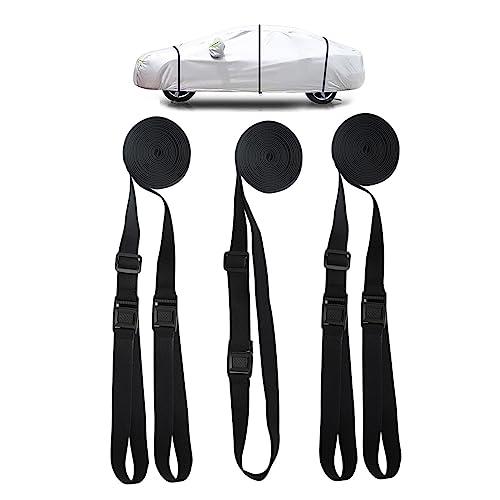 LINFEN ガードバンド 車カバー 防風ロープ 防風ベルト ゴムベルト 車 カバー 防風対策 絞り紐 バックル 車体カバー用 ボディカバー 長 | 