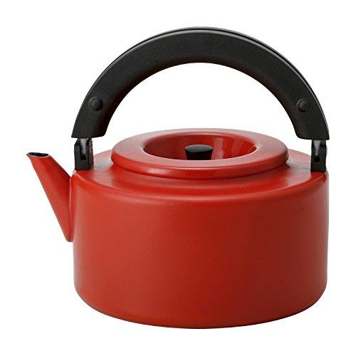 シービージャパン やかん レッド IH対応 1.6L フラット ケトル 茶こし付き ホーロー ALAW | 