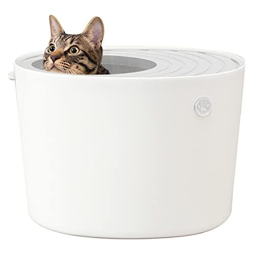 アイリスオーヤマ 猫 トイレ 上から猫トイレ 砂が飛び散りにくい プチ アイボリー | 