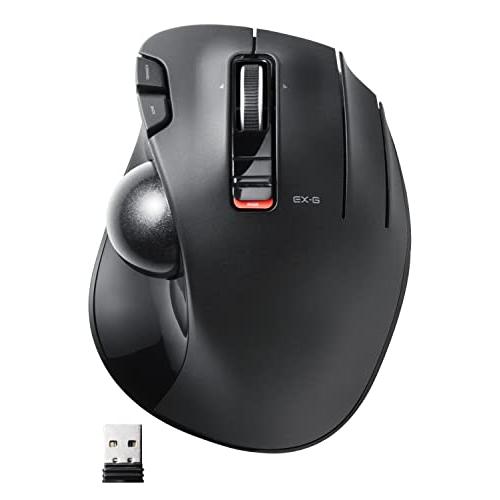 エレコム ワイヤレス トラックボールマウス EX-G 握りの極み 6ボタン ブラック M-XT3DRBK | 