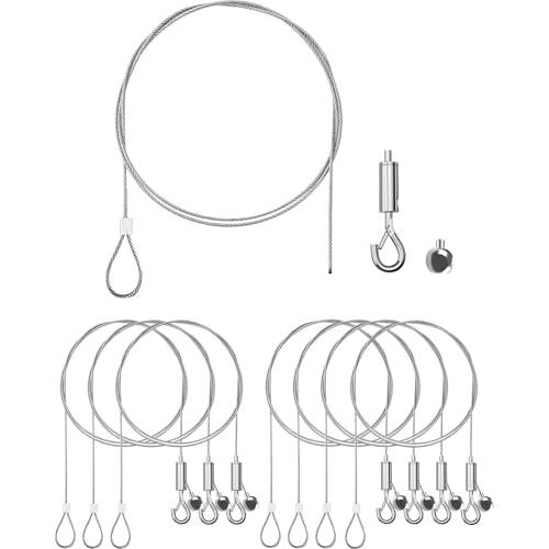 MYCOLO ピクチャーレールワイヤー フック 後入れ 超小 直径1mm ワイヤーフック ステンレス製 高さ調整 額縁 絵画 写真 時計 吊り下 | 