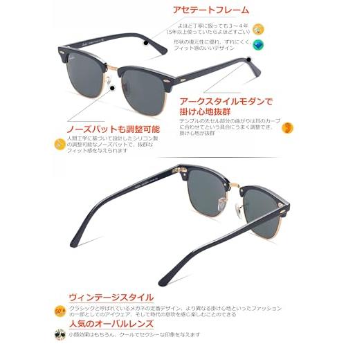 [Berikin] 偏光サングラス グレー 運転 釣り用 クラブマスター クラシック サーモント ブロー ユニセックス メンズ レディース UV |  | 02