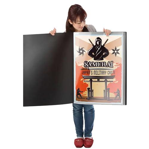 UYTON B3 ポスターファイル クリアファイル 30枚収納 15ポケット PVC