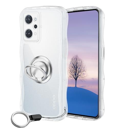 OPPO reno9a リング付きクリアケース OPPO Reno9 A /Reno7 ケース クリア ウェーブ リング付き TPU波状の