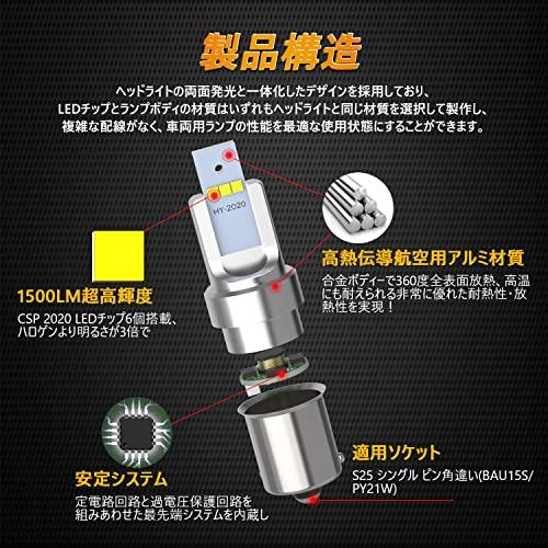 YOBIS LED S25ピン角違い シングル球 後退灯 ピン角 150度LEDバルブ 爆光 6連CSP2020LEDチップ搭載 12V-24V |  | 02