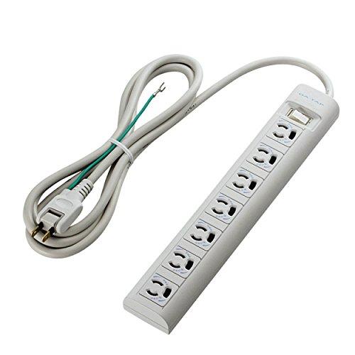 エレコム(ELECOM) 電源タップ 雷ガード 一括スイッチ マグネット付き 抜け止めコンセント 3P 7個口 2m T-Y3A-3720WH | 
