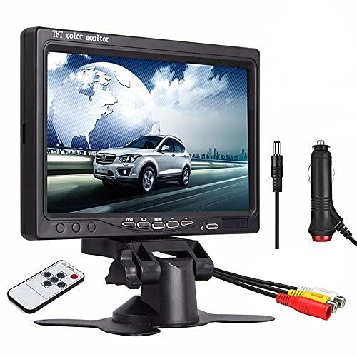 AIEK 7インチモニター 液晶 オンダッシュモニター 2系統映像入力 バック連動 防犯/監視/車載用 12V/24V通用 | 