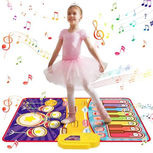 ピアノマット おもちゃ Skirfy ダンスマット 子供向け 知育玩具 2in1遊び方 鍵盤楽器 ドラムモード 折り畳み式 子供 誕生日 クリス | 