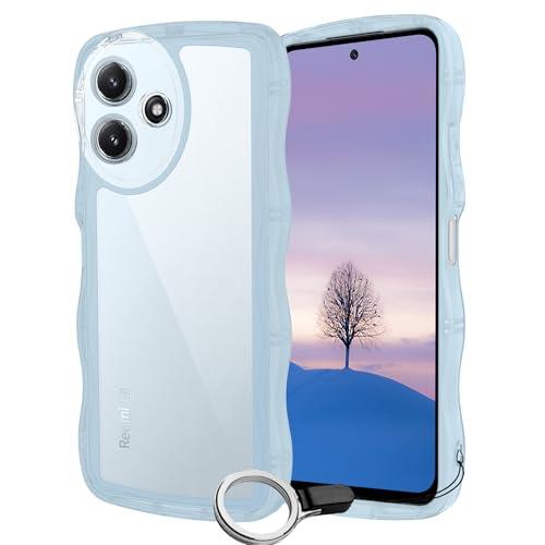 Xiaomi Redmi 12 5G ケース ブルー ウェーブ TPU波状のバンパー 半透明