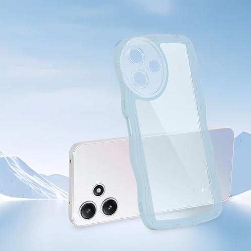 Xiaomi Redmi 12 5G ケース ブルー ウェーブ TPU波状のバンパー 半透明