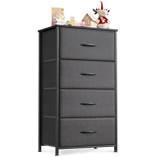 KKL チェスト タンス 衣類収納 収納ケース 引き出し リビング収納 布製 引き出し 衣装ケース 箪笥 転倒防止 低ホルム 安定感 4段 幅4 | 