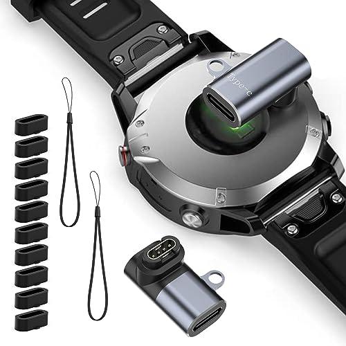 Hianjoo Garmin対応変換アダプター Garmin用変換マイクロ 急速充電 L型Type-C用プラグ変換 2個 + ブラックの防塵プラ | 