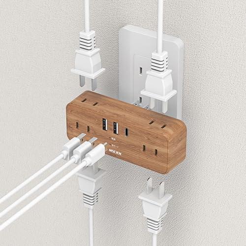 MSCIEN 電源タップ USB付き 木目調 タコ足 コンセント 雷ガード 6個AC口 1個USB-C ２個USB-A スイングプラグ コンパク |  | 01