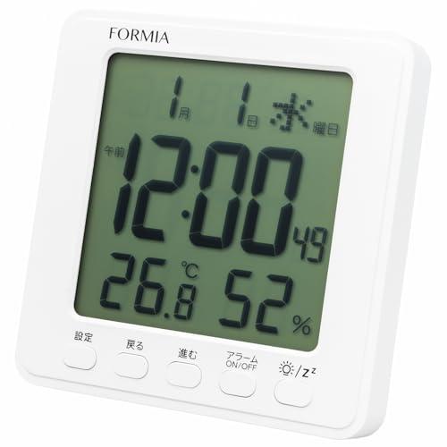 ファミリア 置き時計 Formia(フォルミア) 置き時計 目覚まし時計 デジタル ミニ 温度 湿度