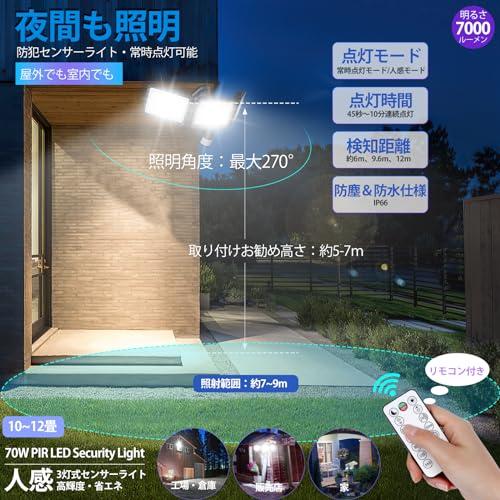 CLY LEDセンサーライト 屋内/屋外使用可 人感センサー LED投光器