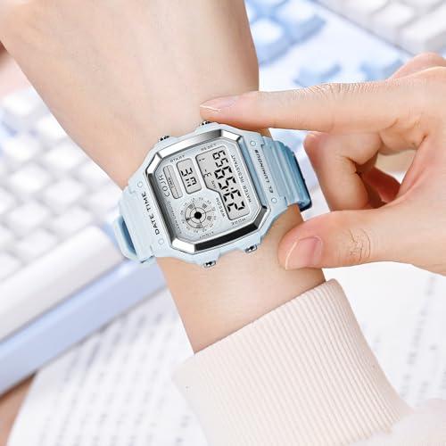 COJR] デジタル腕時計 メンズ 5気圧 防水 腕時計 多機能付き アラーム