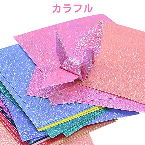 折り紙 キラキラ 100枚 10色 7cm角 おりがみ 折り紙セット 片面おりがみ カラフル ペーパーアート キラキラ紙 千羽鶴 装飾 DIY |  | 02