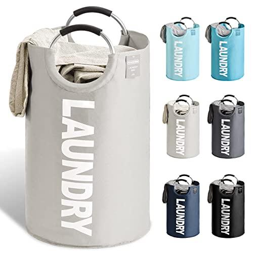 YOUDENOVA ランドリーバスケット 大容量82L せんたくかご 85％防水性 折りたたみ 撥水加工 耐荷重15KG 洗濯物入れ 取っ手付き | 