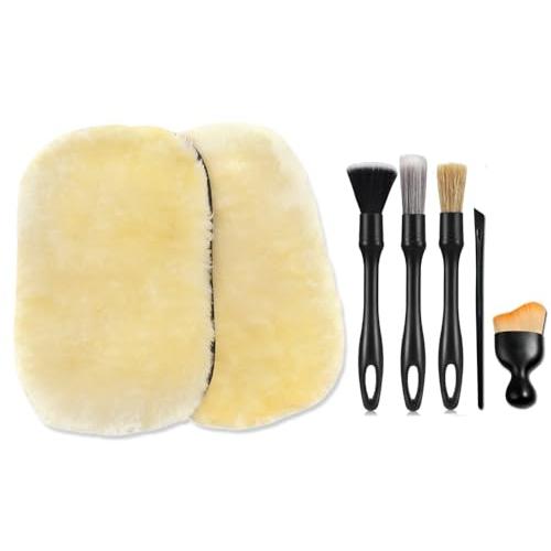 2025新登場 洗車ブラシ 洗車 スポンジ ムートングローブ 6種類 7本セット洗車 ミット 洗車 グローブ ディテールブラシ ホイール ボディ | 