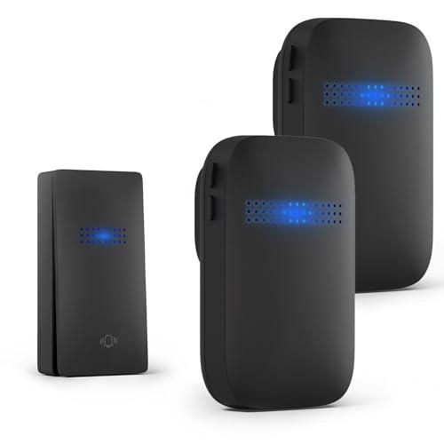 ワイヤレスチャイム 玄関チャイム 電池不要 自動発電 ドアベル 38曲メロディー 5段階音量調節 200M無線範囲 防水 防塵 メモリー機能 呼 | 