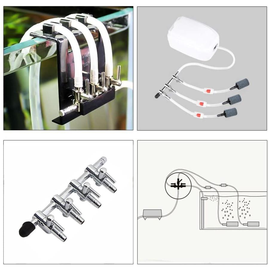 CTRICALVER エアチューブ 3分岐 & 逆流防止弁 & キスゴム 水槽 エアーポンプ エアレーション アクアリウム バブルカウンター チ |  | 01
