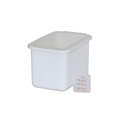 Belca 日本製 米びつ システムキッチン用 ライスボックス6 容量6kg 幅20×奥行30.3×高さ19.3cm ホワイト 計量カップ付き | 