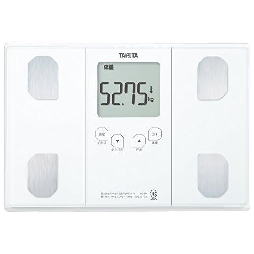 タニタ 体重計 体組成計 50g ホワイト BC-314 WH 自動認識機能付き/立掛け収納OK | 