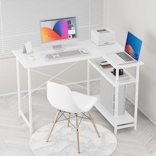 MIYOKI L字デスク パソコン デスク 幅110×奥行48×高さ75cm 左右入替え l字型 コーナー ゲーミング 収納ラック付き 棚板高さ |  | 01