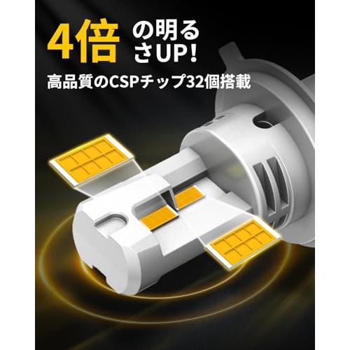 AUXITO H4 LED ヘッドライト 車検対応 HI/LO切替 led 4倍明るさUP