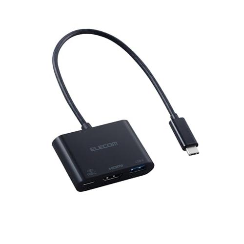エレコム USB-C ハブ ドッキングステーション 3in1 PD100W スマホ充電7.5W HDMI 4K対応 高速データ転送 5Gbps | 