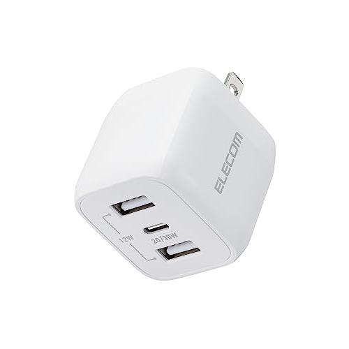 エレコム 充電器 Type-C 3ポート USB-C×1 USB-A×2 32W USB PD対応 折りたたみ式プラグ GaN採用  iPhon | 