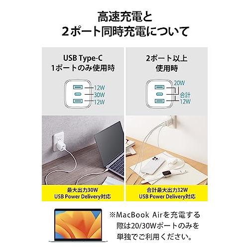 エレコム 充電器 Type-C 3ポート USB-C×1 USB-A×2 32W USB PD対応 折りたたみ式プラグ GaN採用  iPhon |  | 02