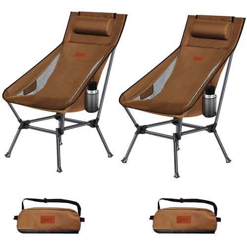 DesertFox アウトドアチェア 2WAY キャンプ椅子 ローチェア 軽量 枕付き ハイバック 単品/セット独自開発のカップホルダー 耐荷重 | 