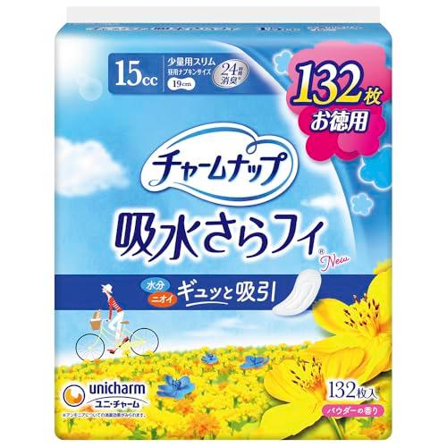 チャームナップ 吸水さらフィ 少量用 羽なし 15cc 19cm 132コ入(尿 吸収ナプキン 尿もれパッド ナプキンサイズ)軽い尿もれの方 | 