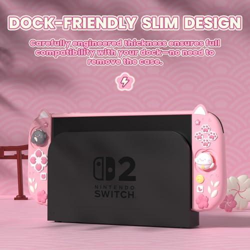 PlayVital Switch 2用保護カバーセット switch2ドック対応 猫耳＆肉球
