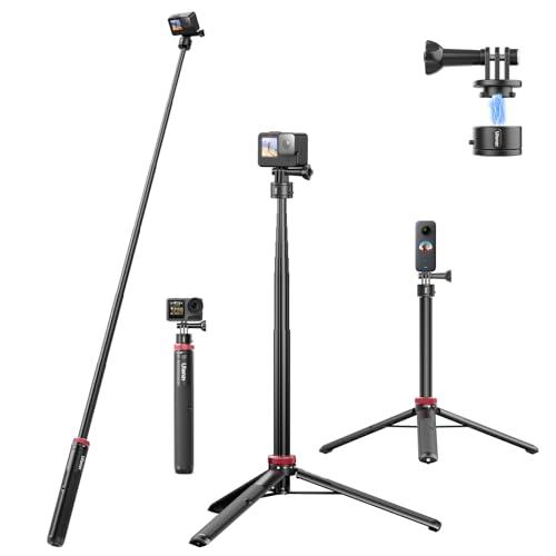 Ulanzi Go-Quick II カメラ三脚 Gopro用 クイックリリース三脚 自撮り棒 140cm延長 磁気マグネットマウント 6段伸縮