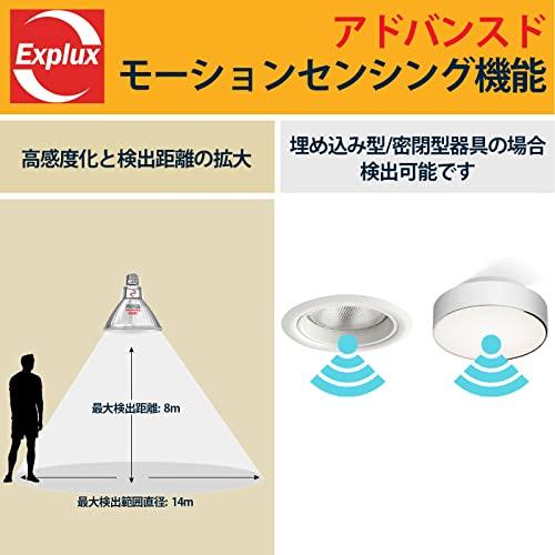 Explux LEDハイビーム電球 人感・明暗センサー付 250W相当 超高輝度