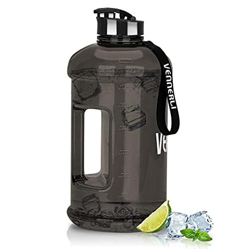 VENNERLI ハーフガロン 水筒 2.2L ラージ スポーツ用 ウォーターボトル ハンドル付き 74オンス ビスフェノール-A不使用 繰り返 | 