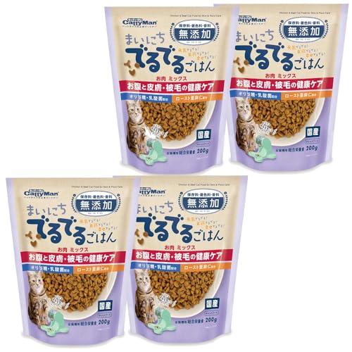 キャティーマン まいにちでるでるごはん お腹と皮膚・被毛の健康ケア 200ｇ×4袋セット(キャットフード) | 