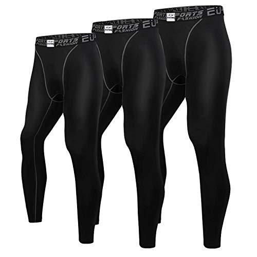 [Nesseo] スポーツタイツ メンズ コンプレッション ロング タイツ 3枚セット パワーストレッチ レギンス アンダー UVカット 吸汗 | 