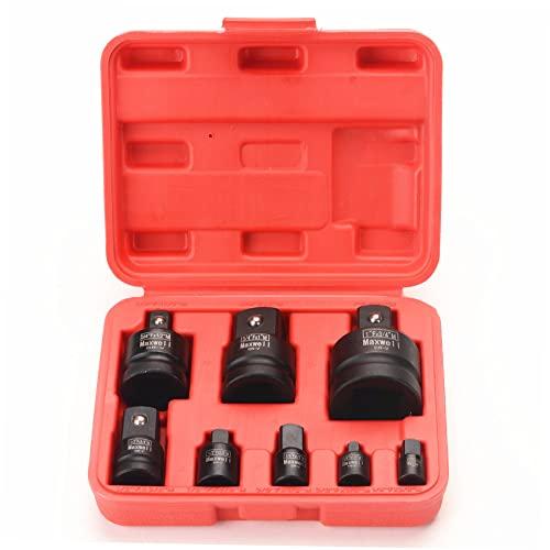 インパクトレンチ用ソケット変換アダプターセット 8点セット 差込角変換ソケット インパクトソケットセット 1/4 (6.3mm) 3/8 (9. | 