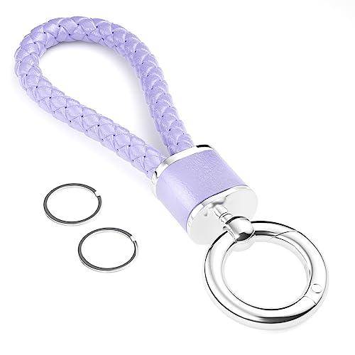 [PIAQEIOZ] キーホルダー 車 カラビナ キーホルダー 革 編み込み 自転車 鍵 キーホルダー おしゃれ バイク キーリング付き キーチ | 