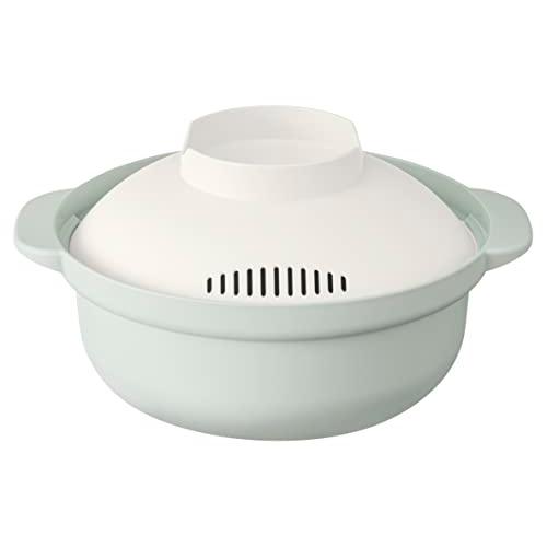 アンドエヌイー(&NE) らくチン! レンジ鍋 レコポ recopo スモーキーグリーン 1.5L 日本製 一人用 レシピ付き 小型 軽量 レン | 