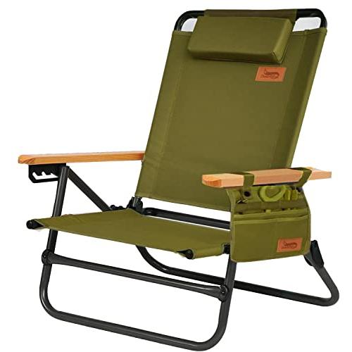 DesertFox キャンプチェア リクライニングローチェア 背もたれ角度4段階調節 アウトドアチェア 単品/セット フォールディングチェア 折 | 