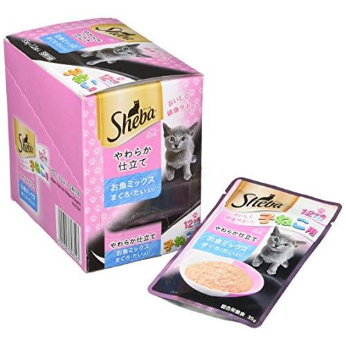 シーバ (Sheba) キャットフード リッチ 12か月までの子ねこ用 やわらか仕立て お魚ミックス まぐろ・たい入り 35グラム (x 12) |  | 01