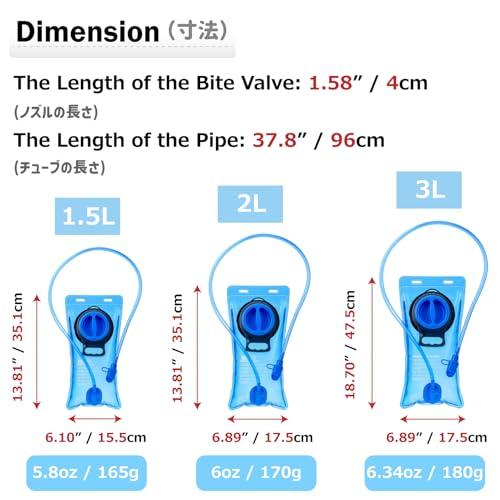 Azarxis ハイドレーション 1.5L 2L 3L 給水袋 ハイドレーションパック チューブ ボトル アウトドア 水分補給 ウォーターキャリ |  | 01