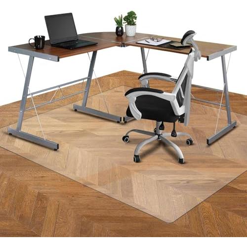 デスクごとチェアマット 130×160cm ゲーミングチェアマット 床保護マット 特大サイズ ずれない 透明 PVC厚み1.5mm SGS認証済 | 