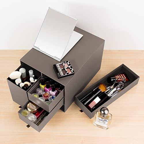 プラス デスクオーガナイザー 小物入れ 収納ボックス 収納ケース 引き出し 化粧品 リビングポスト ブラウン Lサイズ LP-304YL 85- |  | 02