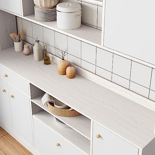 リメイクシート 壁紙シール 木目 白 厚手 カッティングシート 剥がせる壁紙 ホワイト 61cm*10m ナチュラル マット 木目調 白 ドア |  | 02